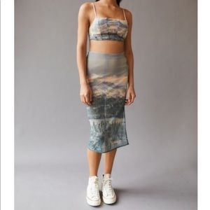 Urban Outfitters crop top and skirt set. Supper unique and sold out on the site